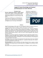 Teacher's Pedagogical Content Knowledge and Students' Academic Performance in Circle Theorem