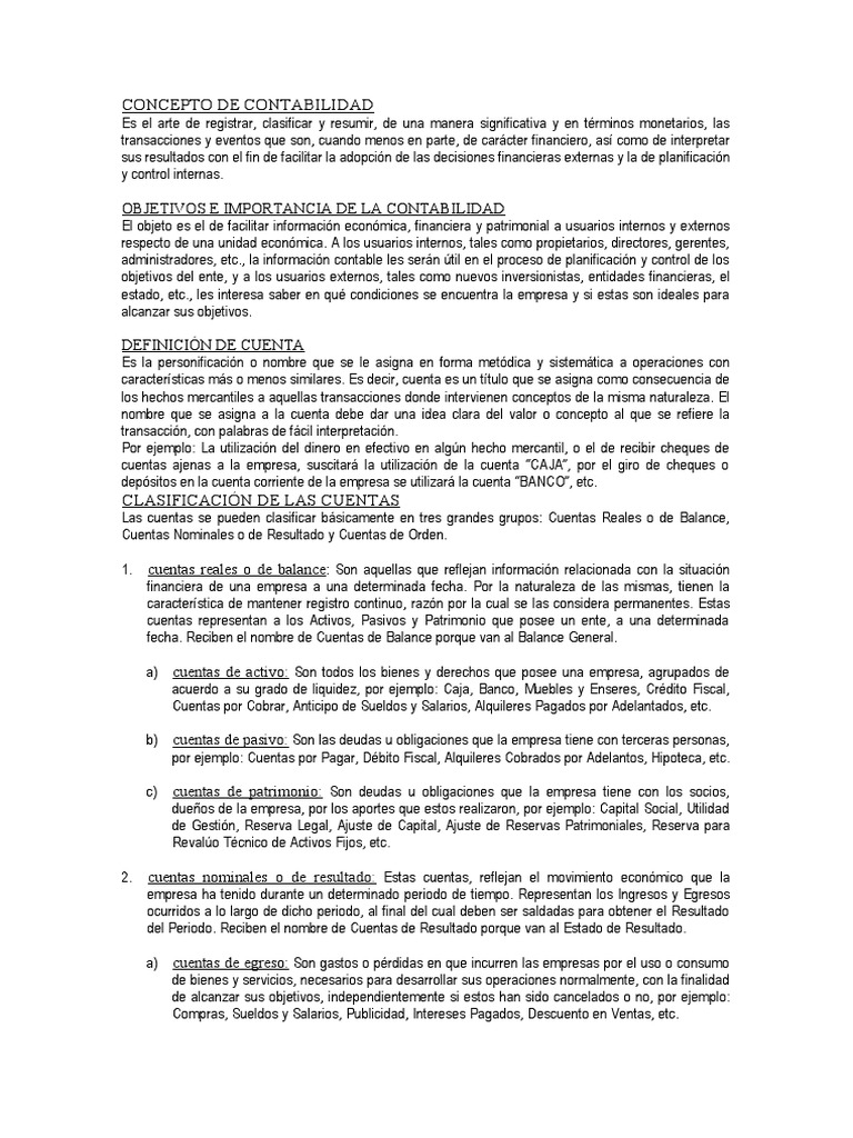 Conceptos de La Contabilidad | PDF | Contabilidad | Hoja de balance