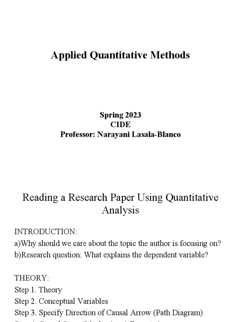 CIDE Applied Q Methods Lecture Notes Week 3 For Students | PDF