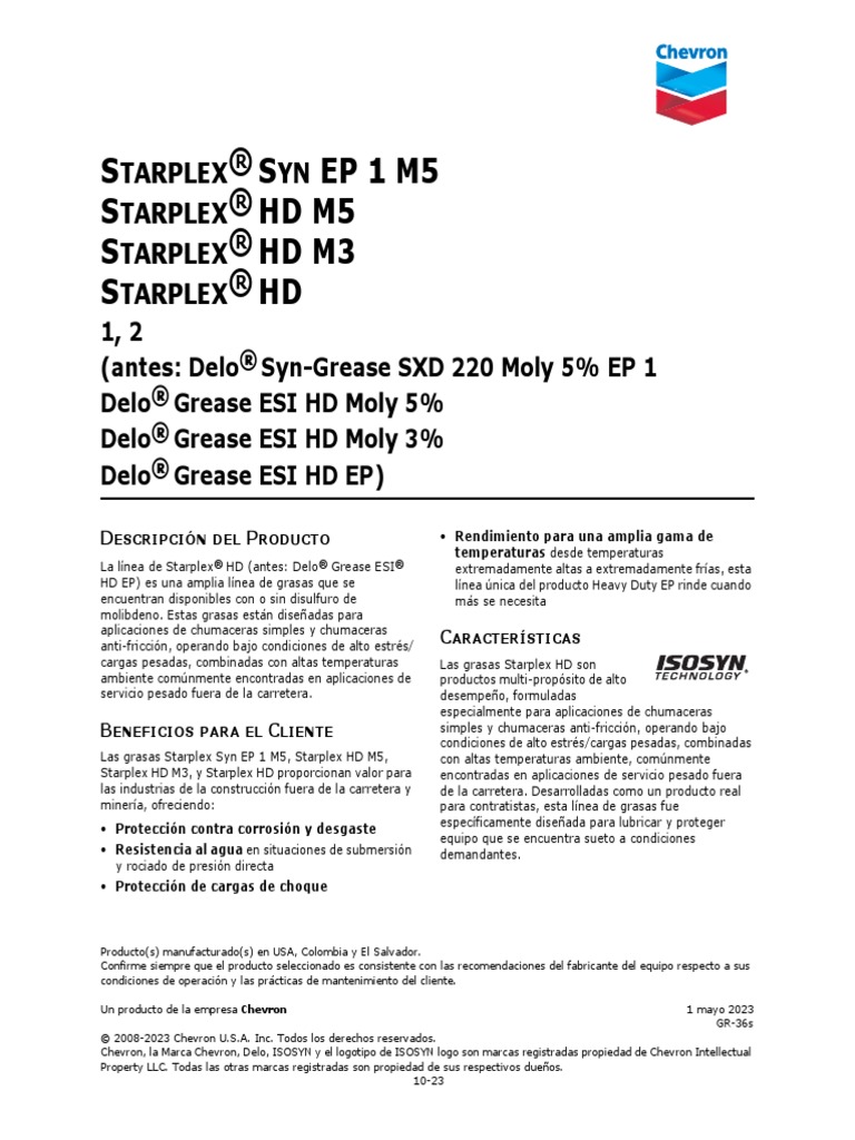 Starplex HD | PDF | Rodamiento (Mecánico) | Ciencias fisicas