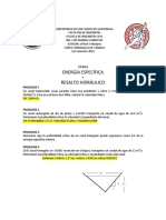 Tarea de Energia Especifica y Resalto Hidraulico Actualizada