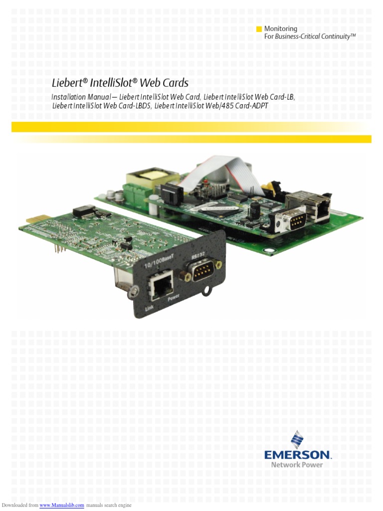 Liebert Intellislot Isweb485adpt | PDF | World Wide Web | Internet & Web
