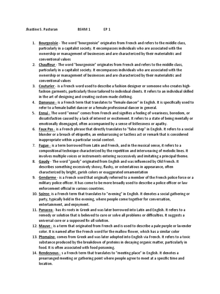 French Terms and Their Meanings | PDF | History