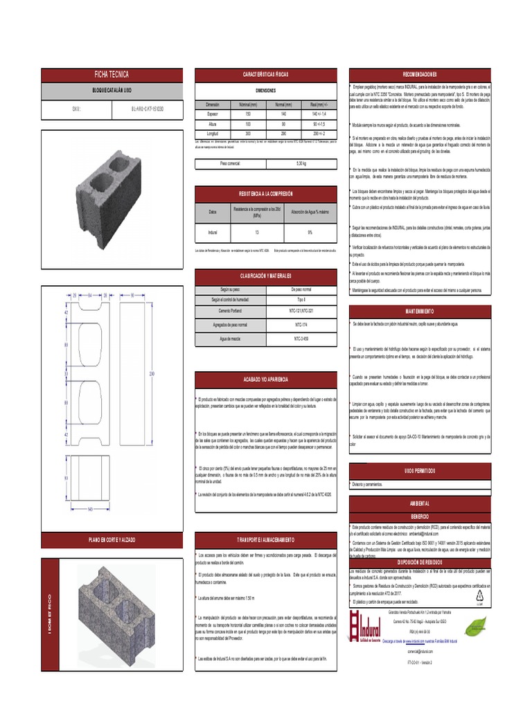 Bloque Catalan Liso 151030 1 PDF Albañilería Hormigón