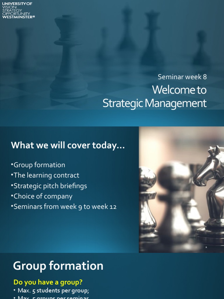 Week 8: Strategic Management Seminar | PDF