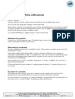 SITXCCS014 Complaint Handling Policy and Procedures.v1.0