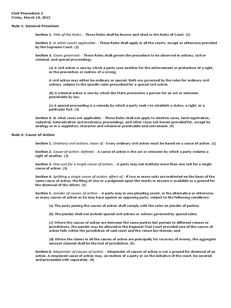 Civil procedure 1 rule 1 2 3 pdf