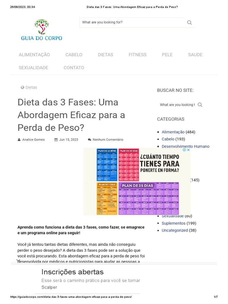 Dieta Das 3 Fases - Uma Abordagem Eficaz para A Perda de Peso | PDF