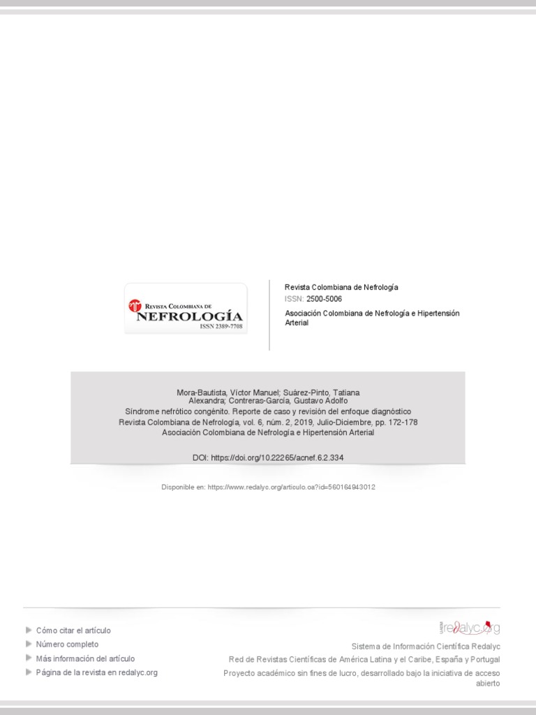 Síndrome nefrótico congénito. Reporte de caso y revisión del enfoque