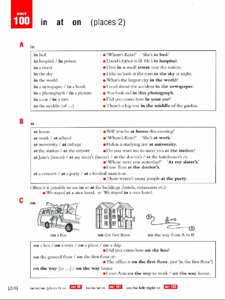 Prepositions Of Place 2 By Essential Grammar In Use Pdf