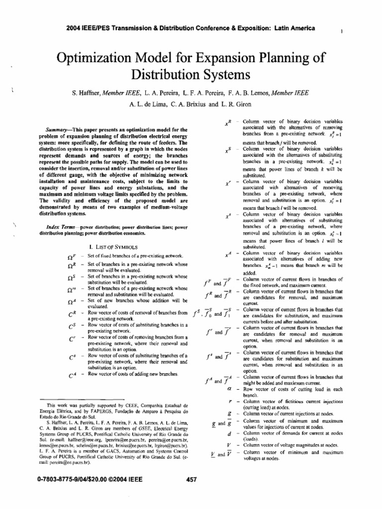 Optimization Model for Power Distribution | PDF | Computers ...