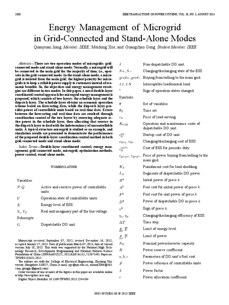 Energy Management of Microgrid PDF