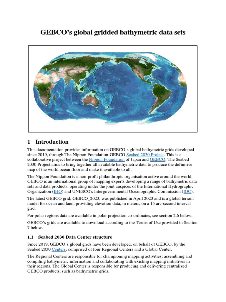 Gebco grid documentation pdf topography earth sciences