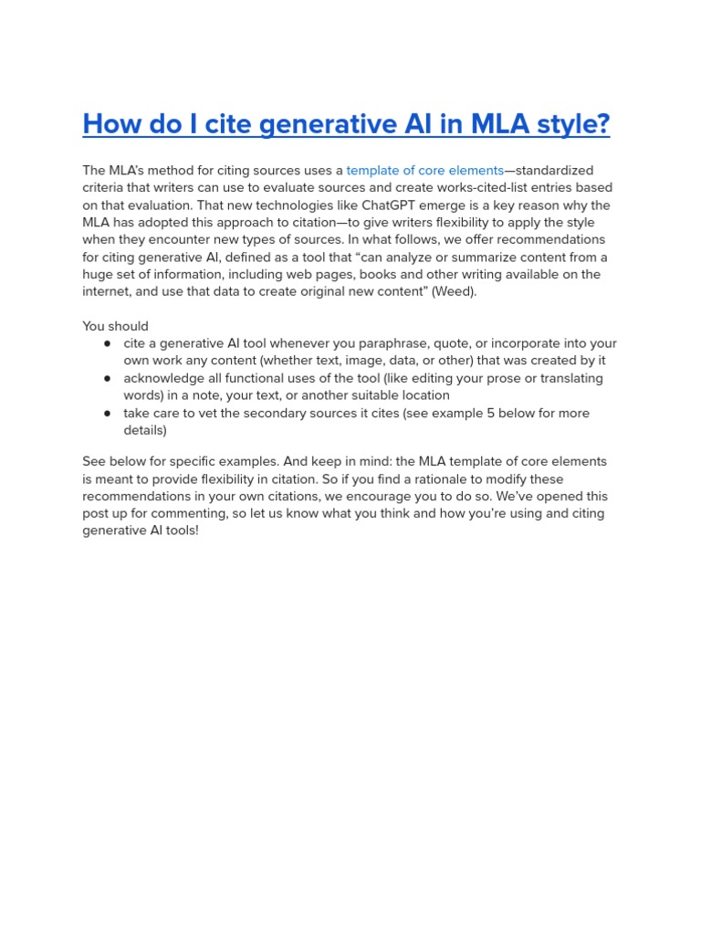 Citing Ai Mla