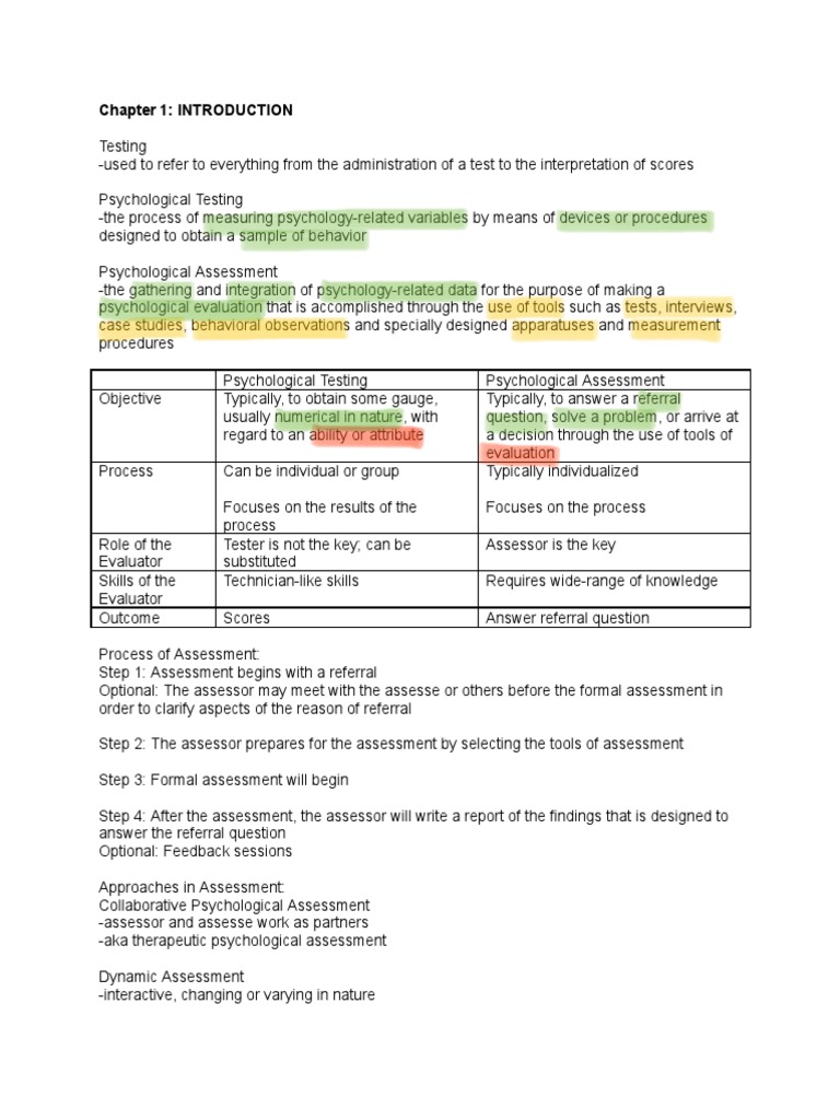  cohen psych assessment reviewer pdf validity statistics variance
