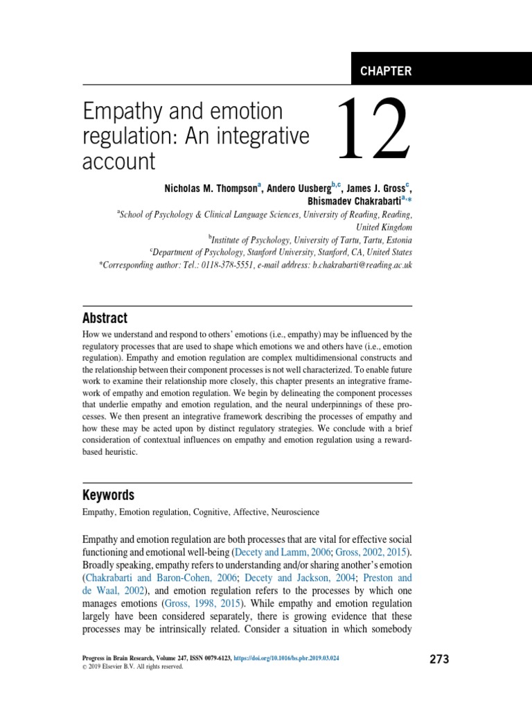 Empathy and Emotion Regulation | PDF | Empathy | Emotions