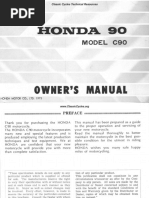 Honda C90 C 90 Owners Maintenance Instruction Manual 1974