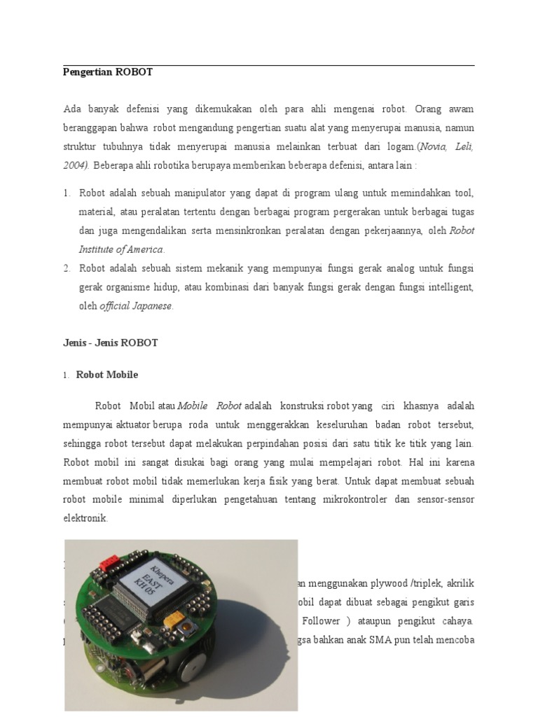 ROBOT | PDF | Teknologi & Rekayasa