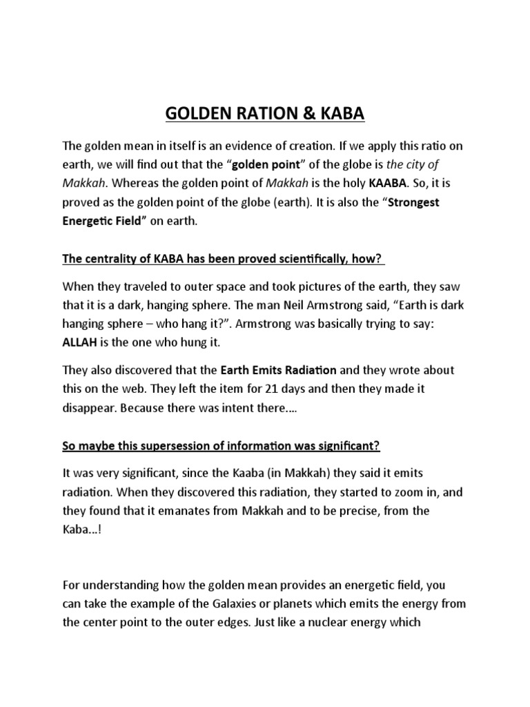 Golden Ration | PDF | Radiation | Surah