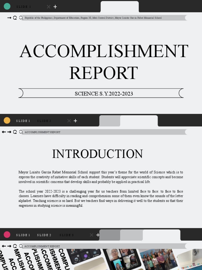 Science Accomplishment Report 2022-2023 | PDF | Science | Physical Sciences