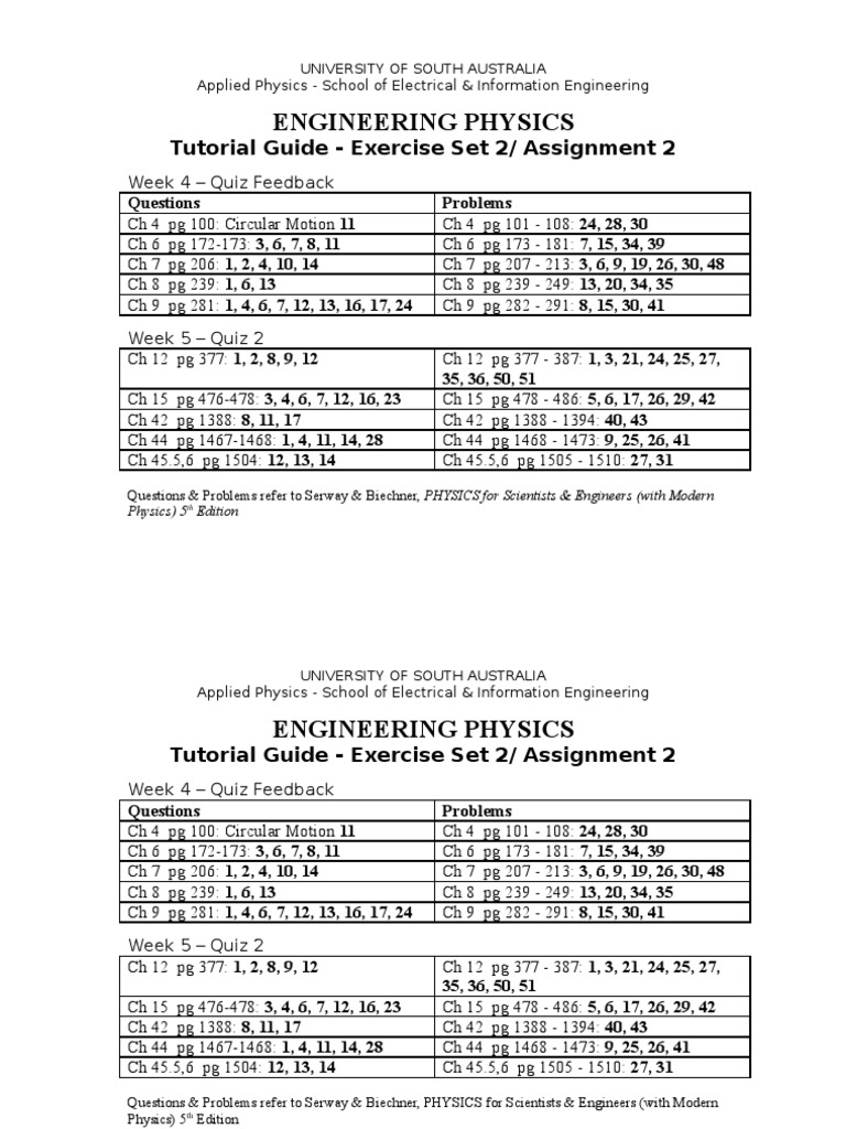 Engineering Physics Tutorial Guide | PDF | Academic Discipline ...