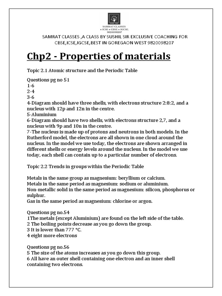 Properties of Materials for Grade 8 | PDF | Chemical Bond | Ionic Bonding