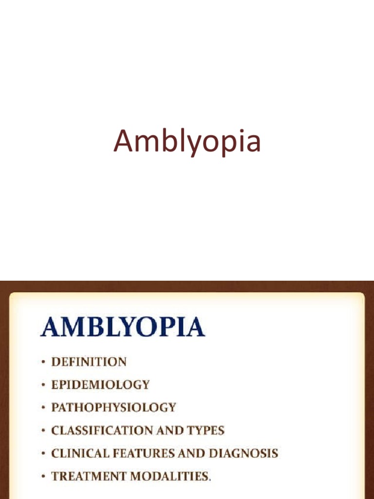 Amblyopia | PDF