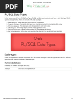 PL - SQL Data Types - Oracle Data Types