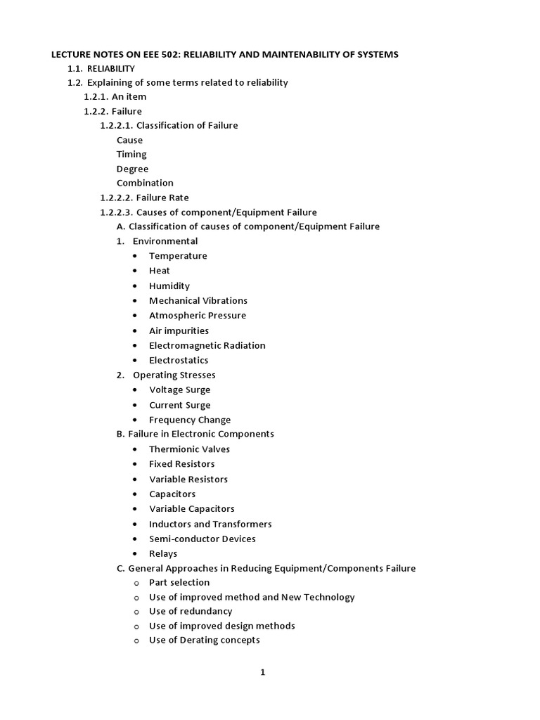 Reliability and Failure Rate Analysis | PDF | Capacitor | Resistor