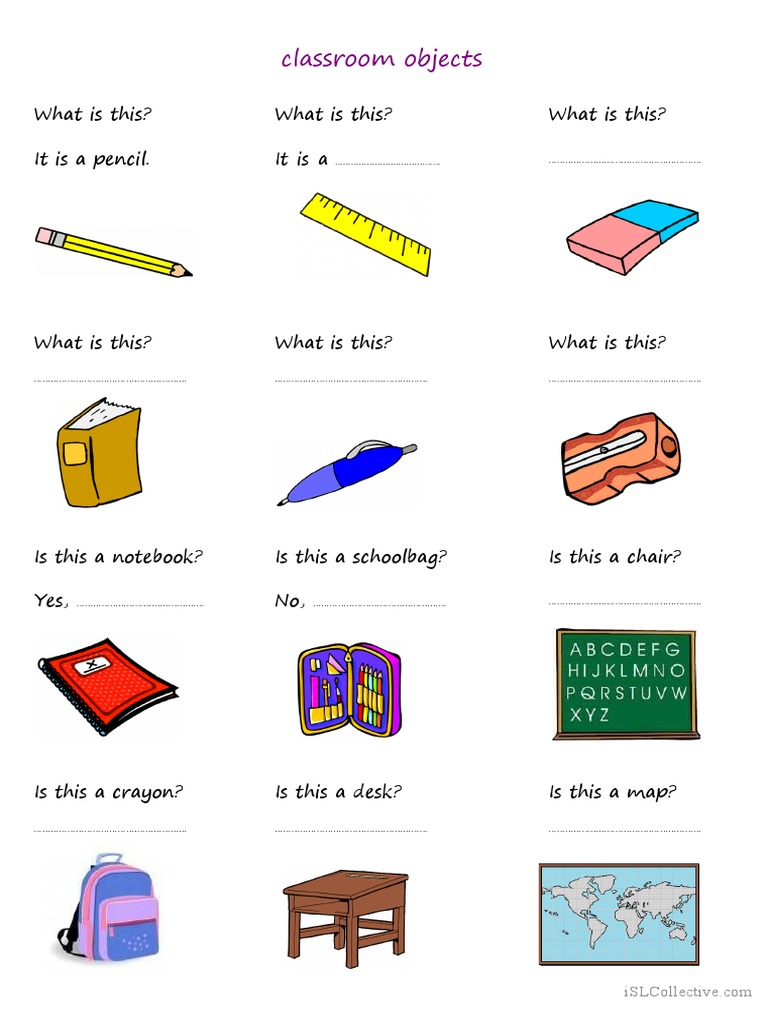 classroom objects | PDF