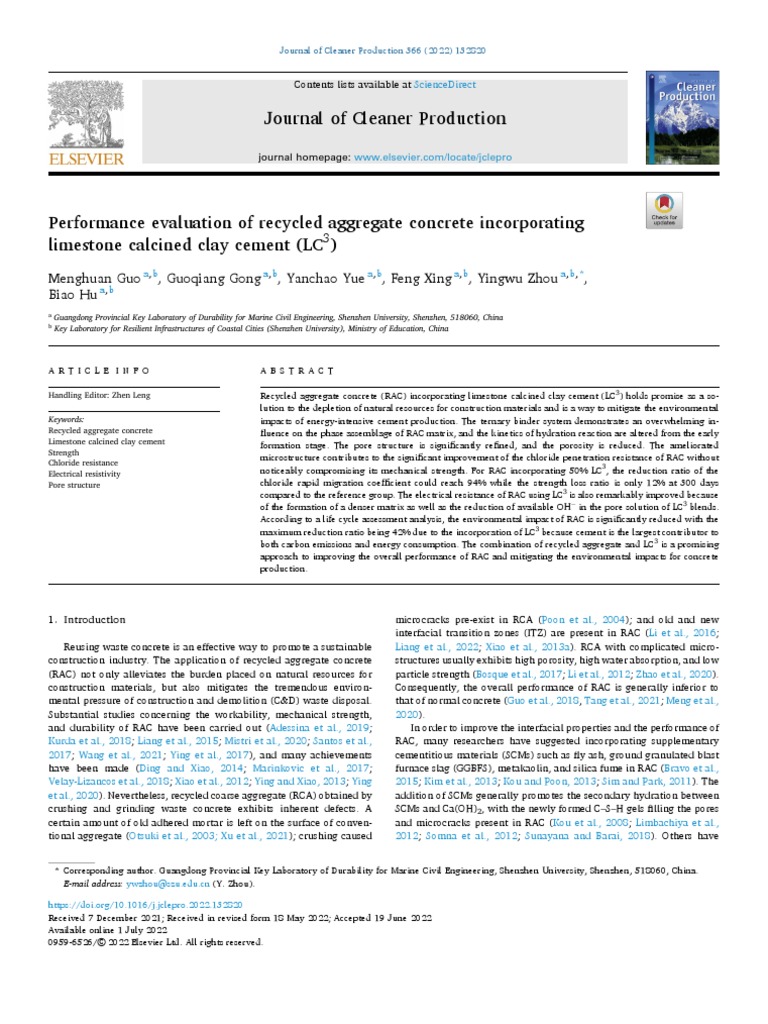 Performance Evaluation of Recycled Aggregate Concrete Incorporating ...