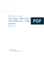 Travail "La Faim, Mlle Else Et Ms Dalloway: Folie Et Raison"