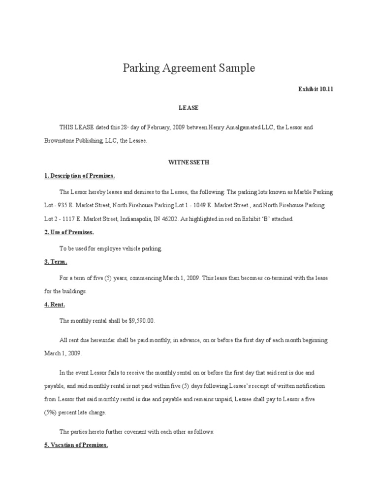 Parking Rental Agreement | PDF | Lease | Leasehold Estate