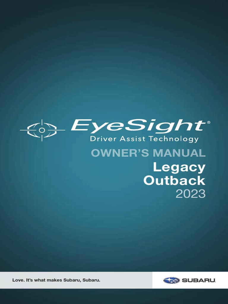 2023 SUBARU OUTBACK OWNER S MANUAL PDF visual data 2