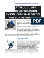 Comparatie Aspiratorul Cu Apa Versus Aspiratorul Dyson