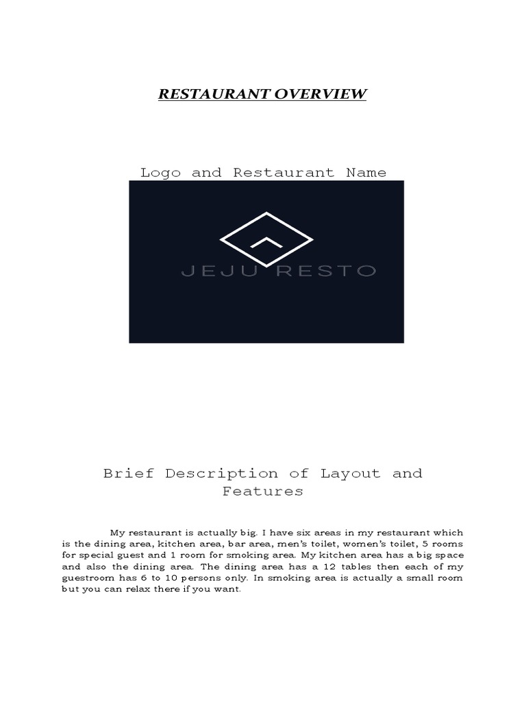 Restaurant Overview | PDF