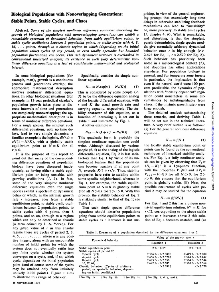 1974 may complex dynamics in nonoverlapping generations pdf