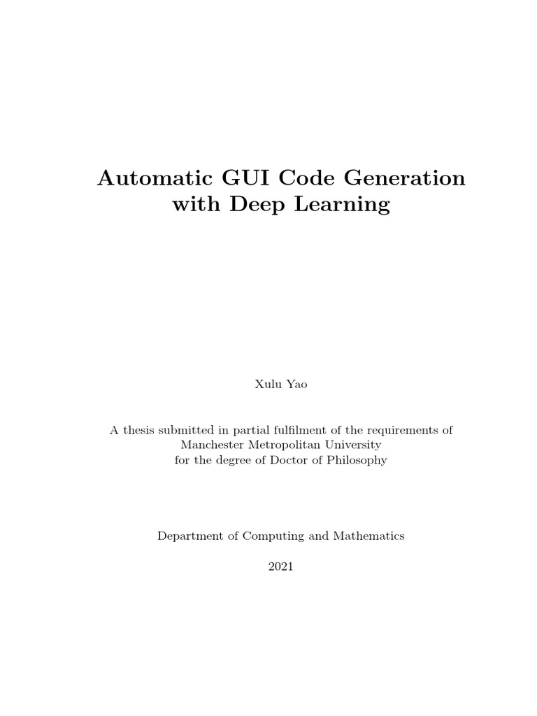 Deep Learning for Automatic GUI Code Generation | PDF | Graphical User ...
