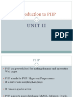 PHP - Introduction UNIT 2PART 1