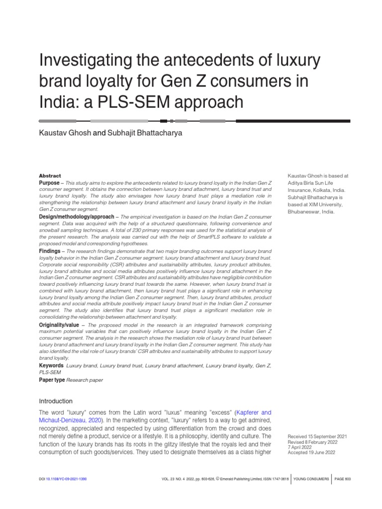 Investigating The Antecedents of Luxury Brand Loyalty For Gen Z ...