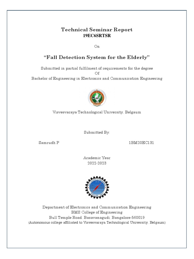 Fall Detection System for Elderly Care | PDF | Internet Of Things ...