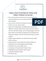 Heavy Work Activities For Teens and Older Children at School PDF