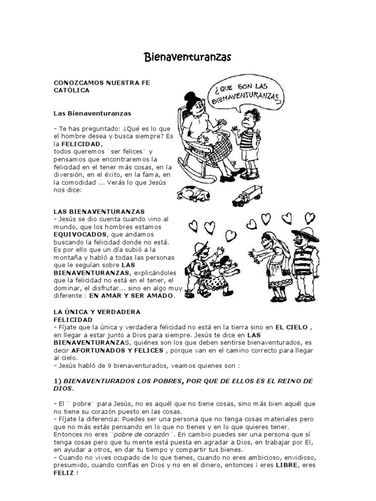 Bienaventuranzas: Camino a la Felicidad | PDF | Bienaventuranzas ...