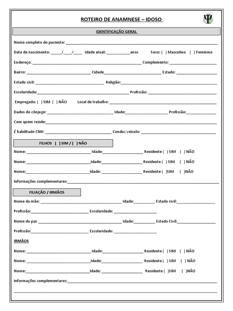 Anamnese Idoso | PDF