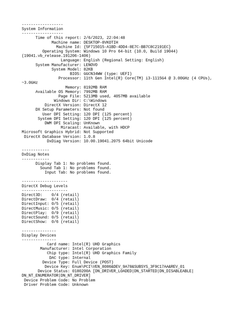 Intel Graphics Driver Report | PDF