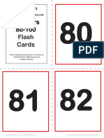 Printable Numbers 80 100 Flashcards F
