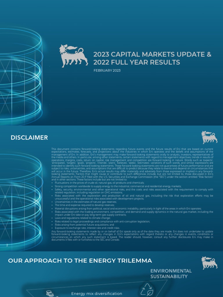 Eni 2023CapitalMarketsUpdatepresentation PDF