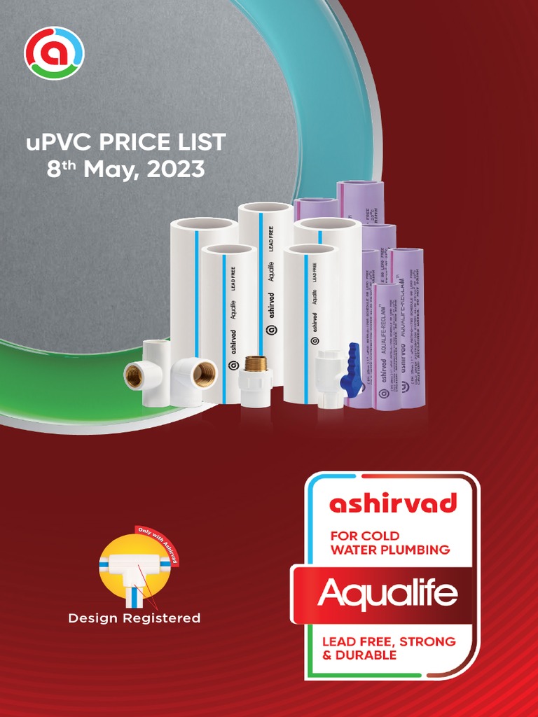 Ashirvad UPVC Price List 08May23 PDF Pipe (Fluid Conveyance) Building Technology