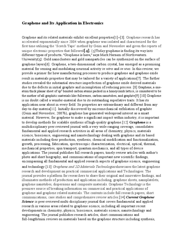 Graphene and Its Application in Electronics | PDF