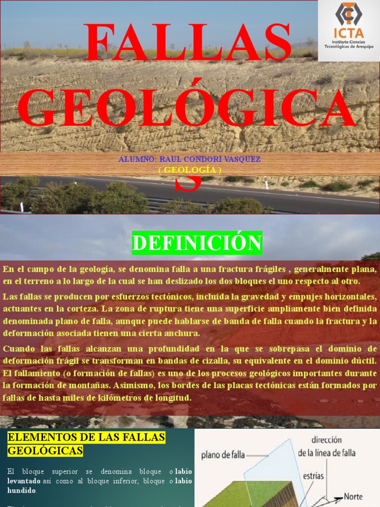 Fallas Geologicas Para Exposicion Pdf Falla Geología Tectónica